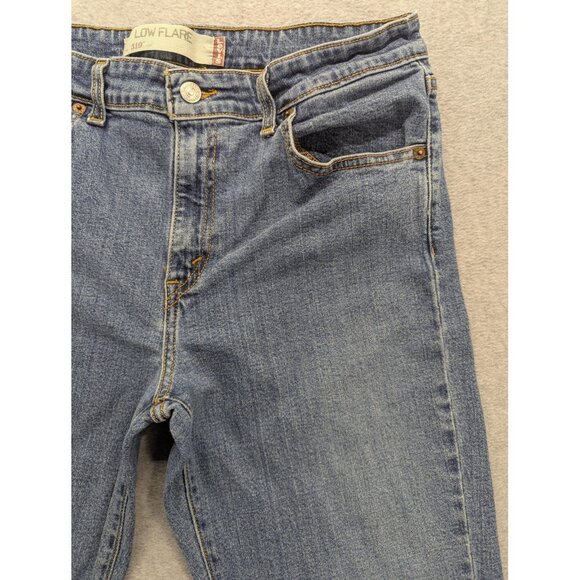 Levis 519 Jeans Womens 13 Medium Blue Low Flare Distressed Bootcut Denim Pants - Picture 3 of 16